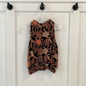 CHRISTIAN SIRIANO cropped sleeveless blouse with smocked waist